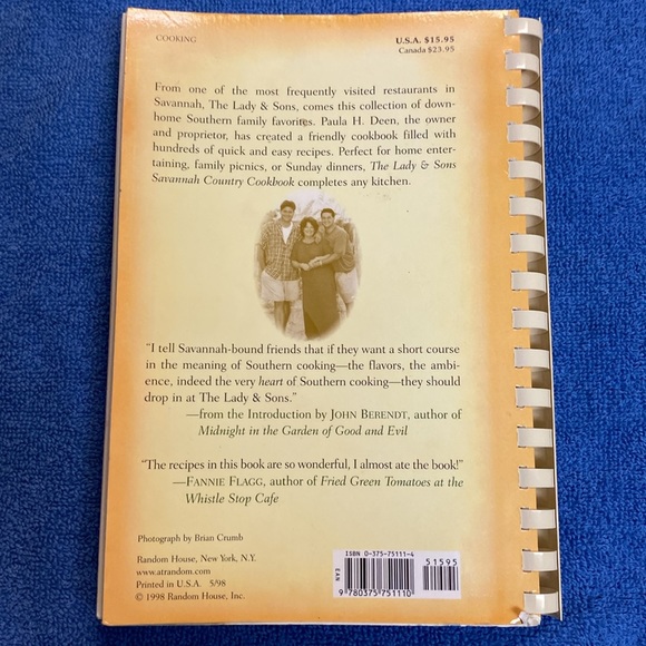 Paula Dean, the lady and sons Savannah country cookbook - Picture 2 of 3